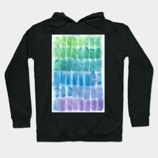 Green, Blue, Purple, Rectangles - Abstract Watercolor Painting Hoodie